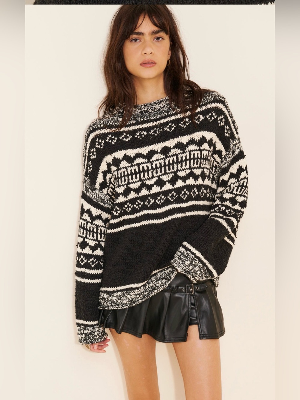 FREE PEOPLE Dani Pattern Sweater size extra small